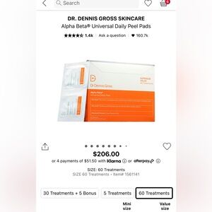 Dr Dennis gross Pads! 60 pack